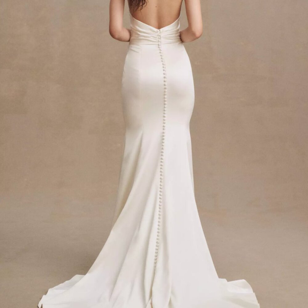 Willowby by Watters Elynor Strapless Satin Mermaid Wedding Gown - Picture 2 of 10